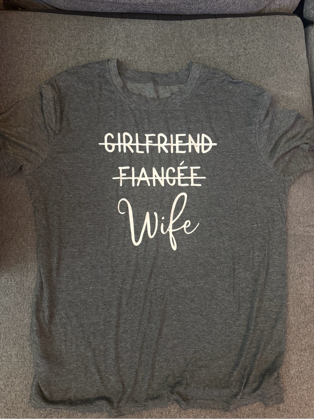 Wife Graphic Tee - Dark Gray with White Print